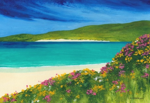 Luskentyre wildflowers
11" x 8"
Acrylic
Mounted and framed to 18" x 14"
£450